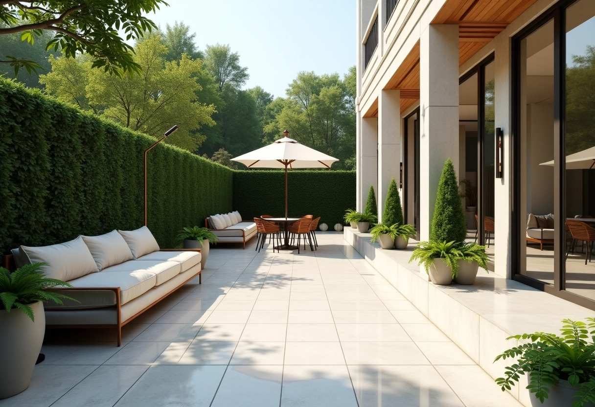 terrasse carrelage plots